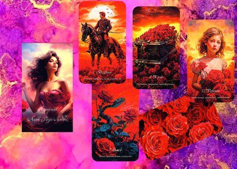 Карты Ленорман Алая Роза Любви - Lenormand Scarlet Rose of Love 2458320910 фото